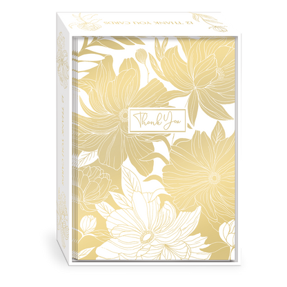 Boxed Note Cards White Dahlias Thank You (Set of 12)
