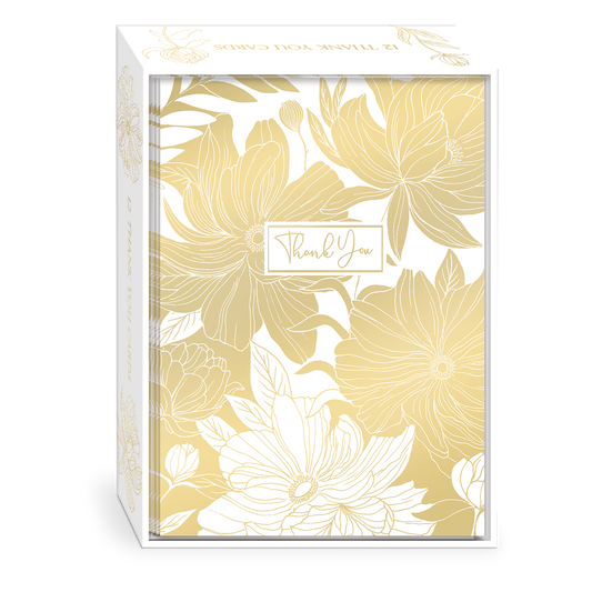 Thank you Boxed Note Cards White Dahlias (Set of 12)