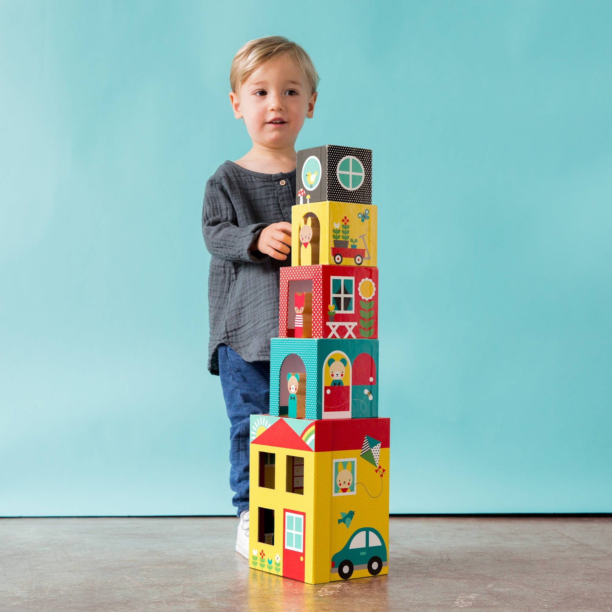Peek-A-Boo House Stacking Blocks Play Set - r. h. ballard shop & gallery
