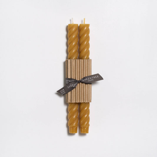 Goldenrod Beeswax Rope Taper 10", Set of 2