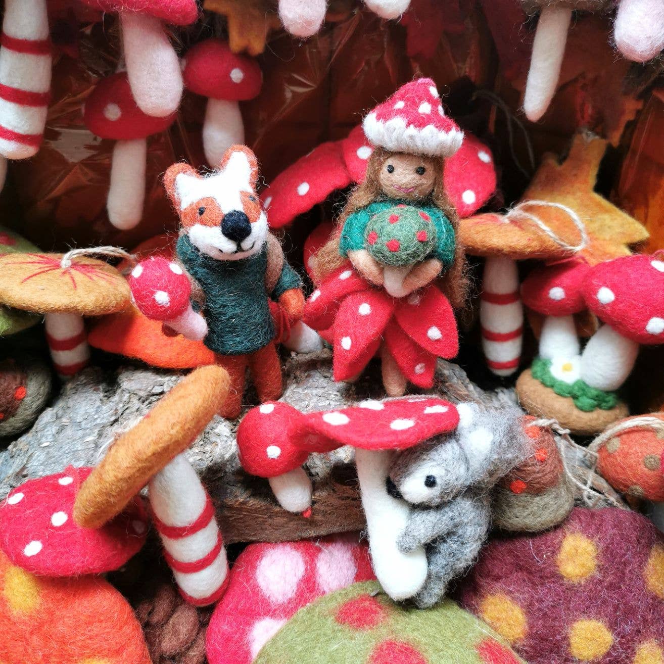 Handmade Felt Frankie Foraging Fox Decoration - r. h. ballard shop & gallery