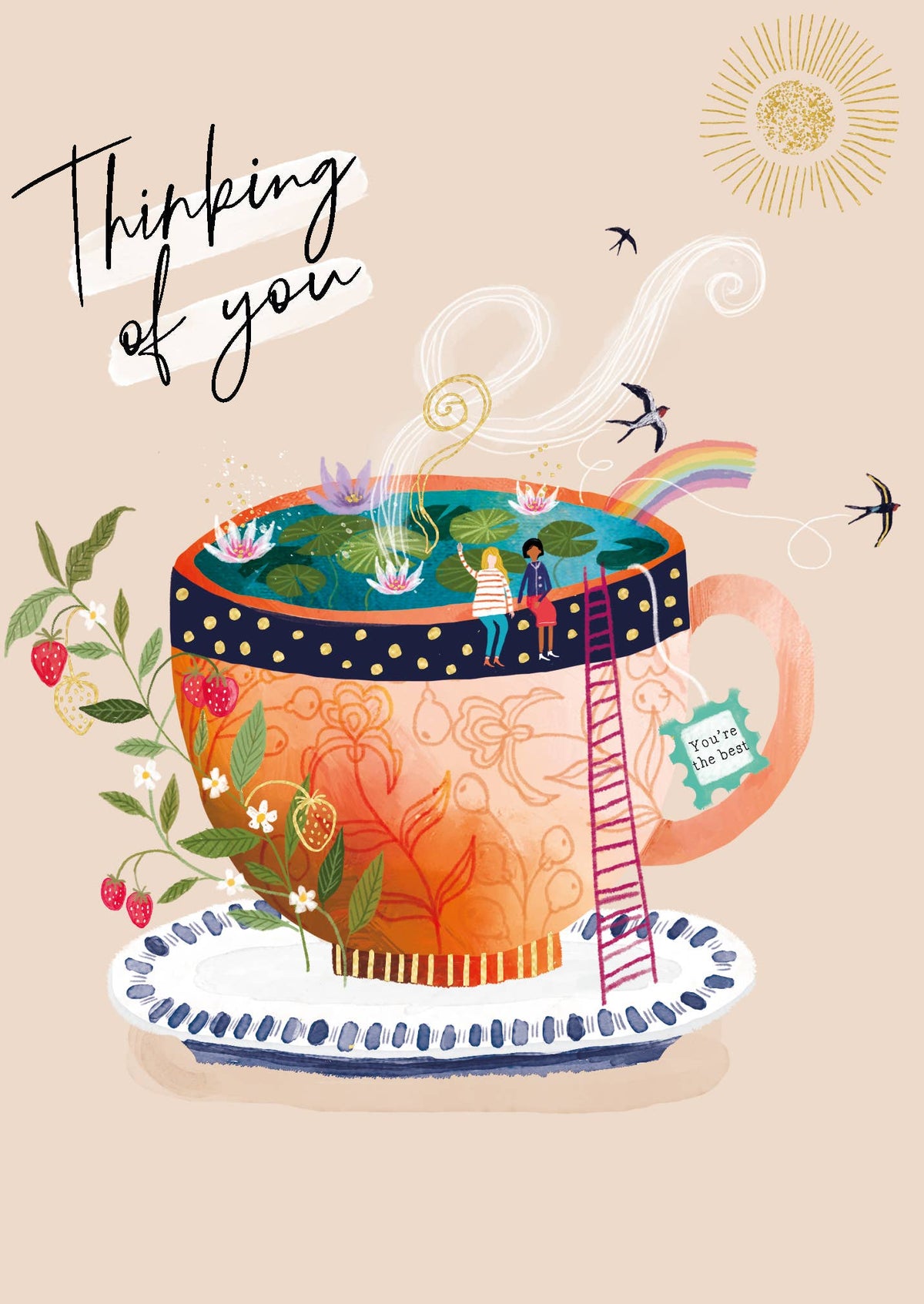 FRIENDSHIP GREETING CARD TEA CUP LING DESIGN