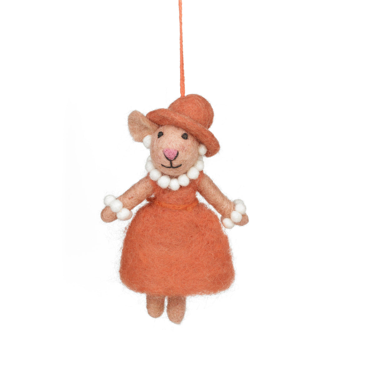 Handmade Felt Evelyn the Mouse Hanging Decoration - r. h. ballard shop & gallery