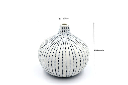 Congo Blue & White Dots Porcelain Bud Vase