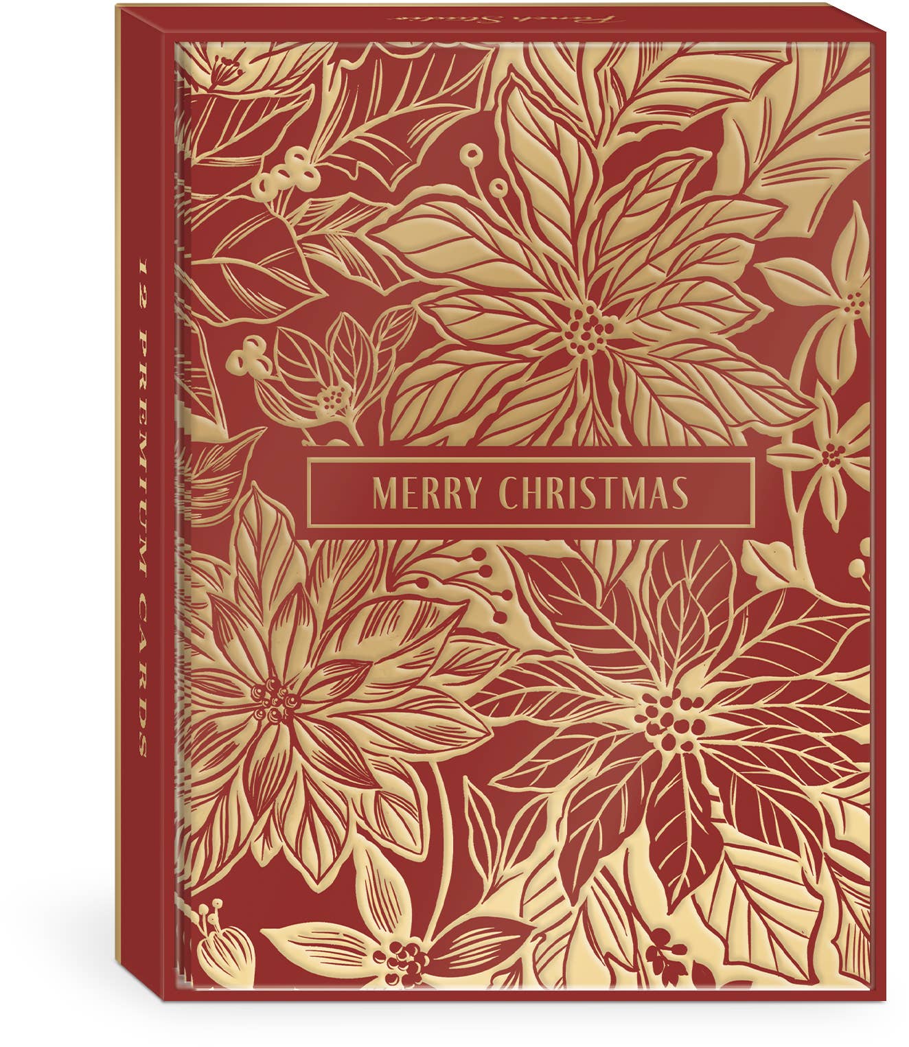 Golden Foliage Poinsettia Holiday Boxed Cards