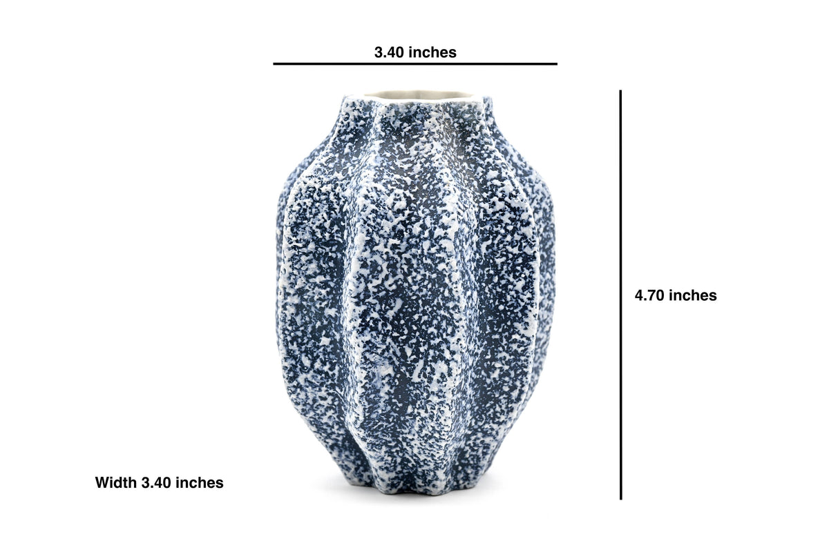 451W15BLUE MAFA MINI L - Handcrafted Porcelain Vase