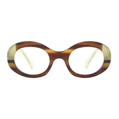 SERAPHINA | Brown | Light Green Temples | Blue Light: 1.25