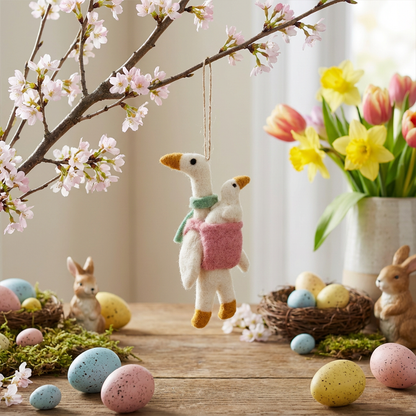 Handmade Felt Mother Goose Hanging Decoration - r. h. ballard shop & gallery