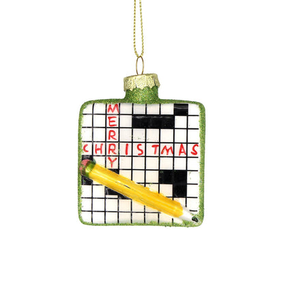 Crossword Holiday Ornament Hand Painted