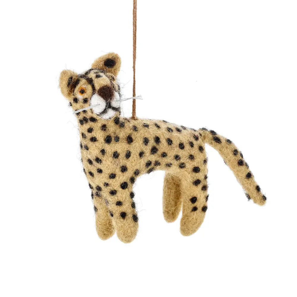 Handmade Larry The Leopard Felt Ornament