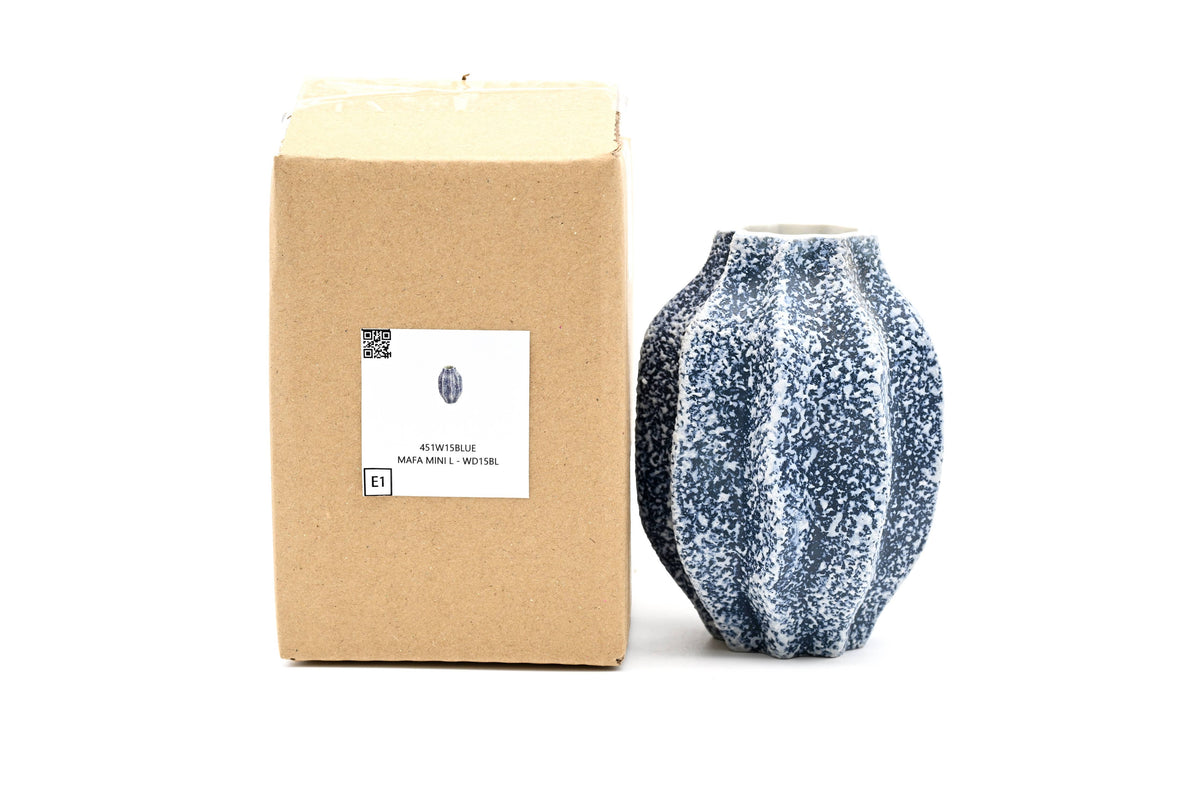 451W15BLUE MAFA MINI L - Handcrafted Porcelain Vase