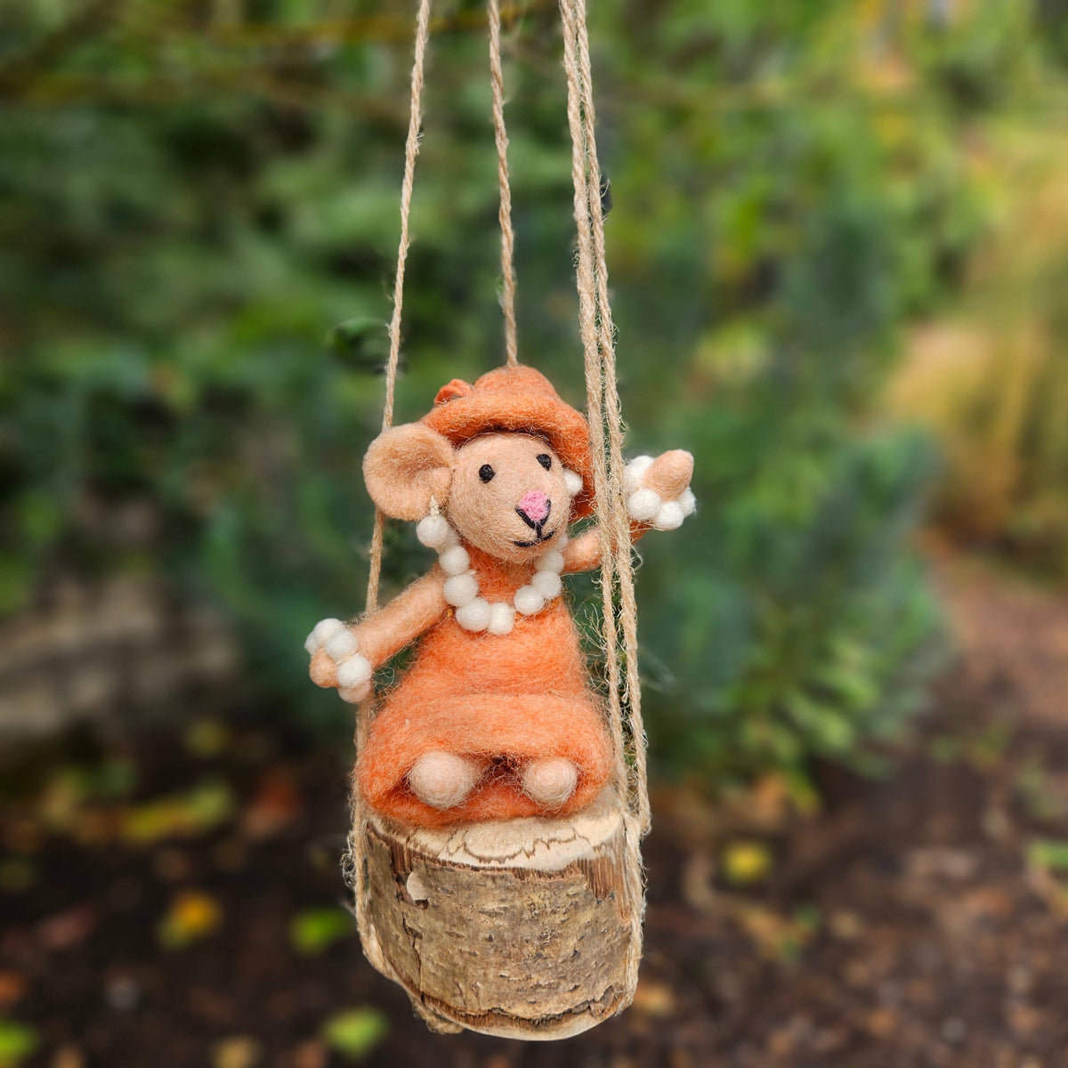 Handmade Felt Evelyn the Mouse Hanging Decoration - r. h. ballard shop & gallery