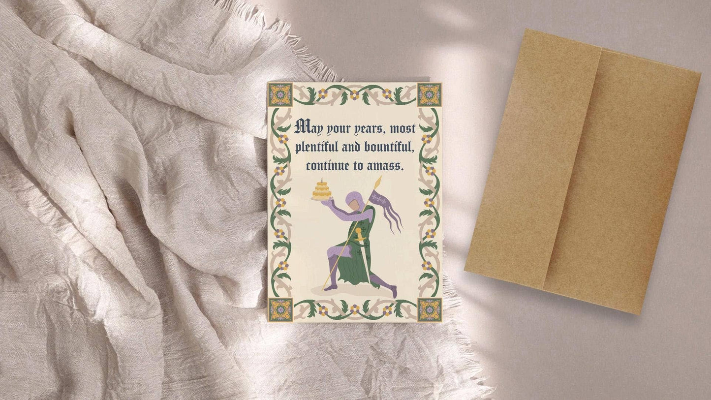 Knight Birthday - Funny Medieval Birthday Card - Lord - r. h. ballard shop & gallery