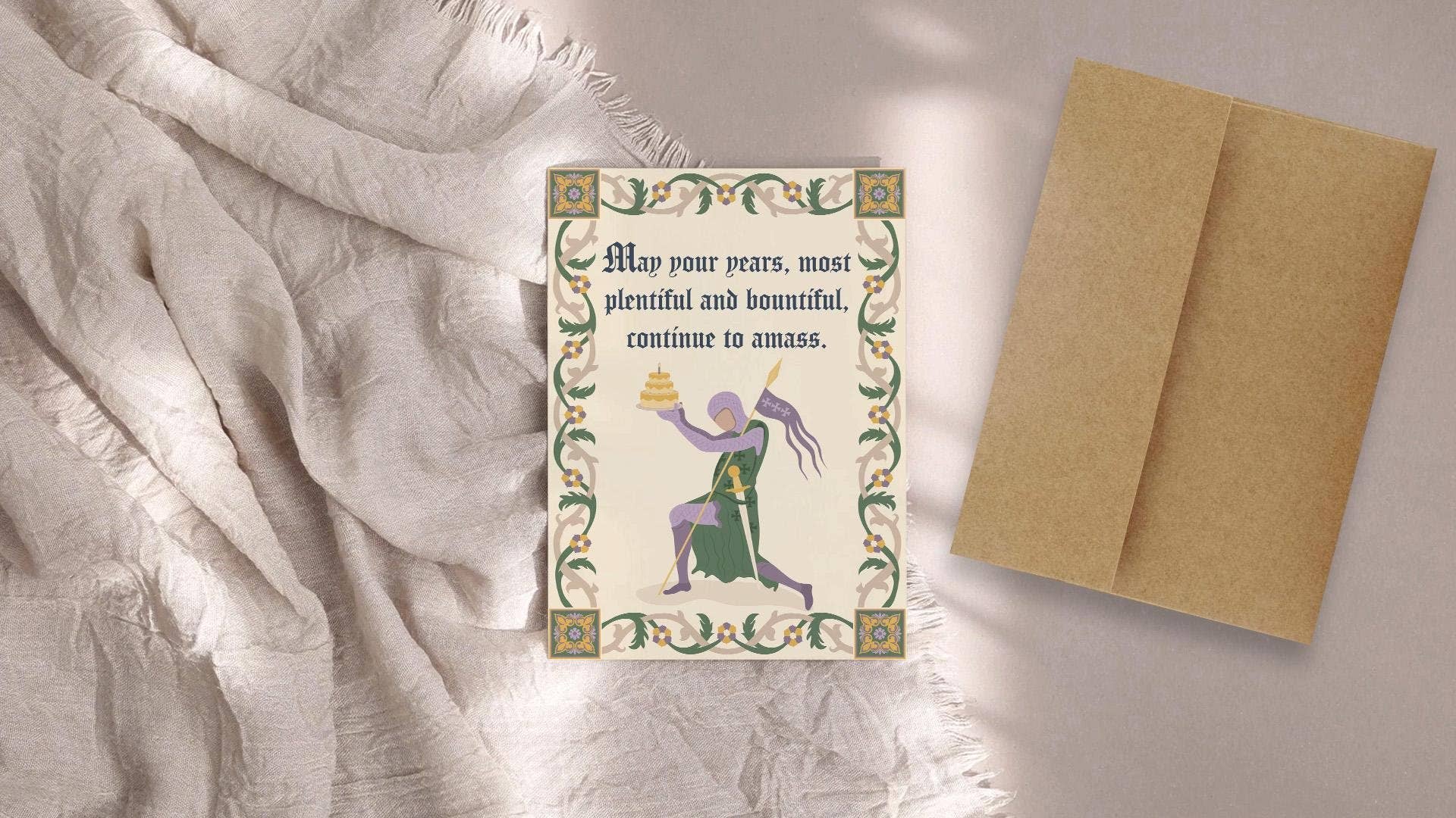Knight Birthday - Funny Medieval Birthday Card - Lord - r. h. ballard shop & gallery