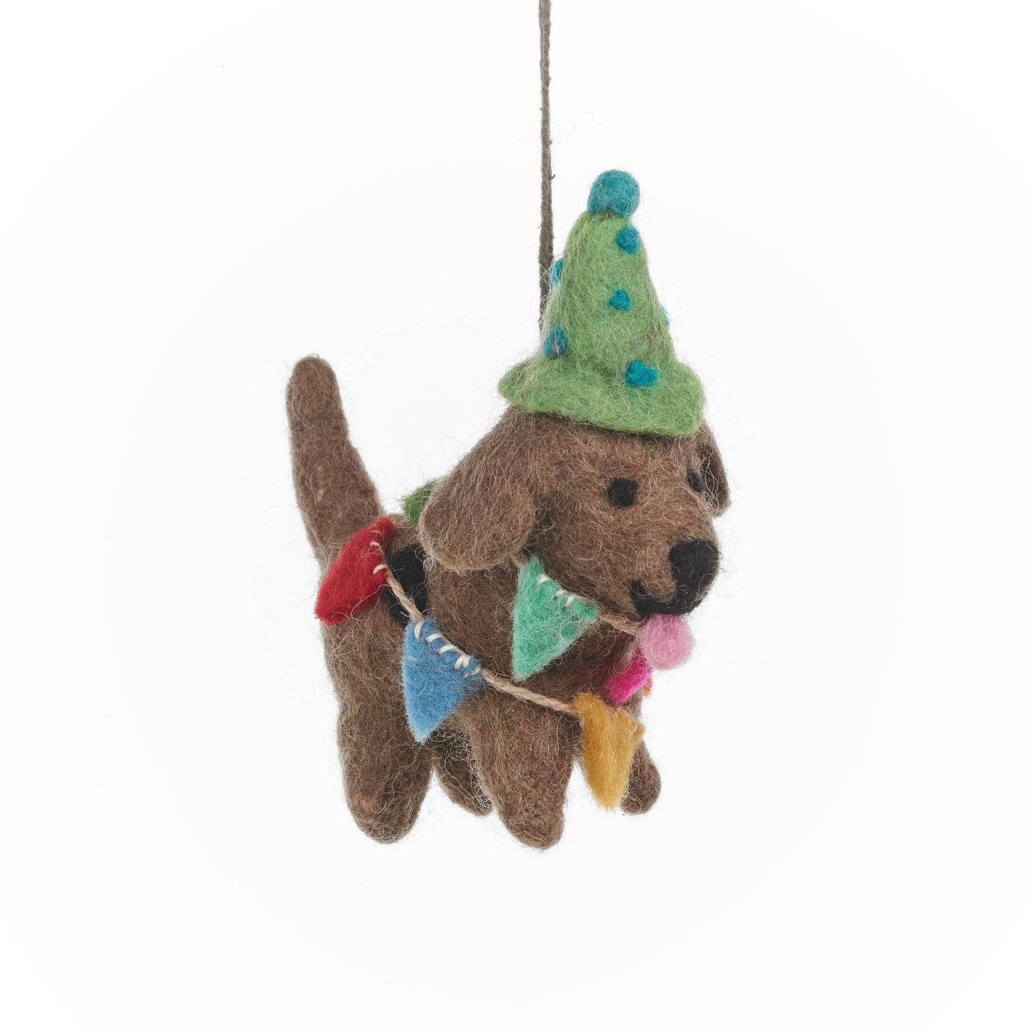 Handmade Felt Party Pooch Hanging Dog Decoration - r. h. ballard shop & gallery