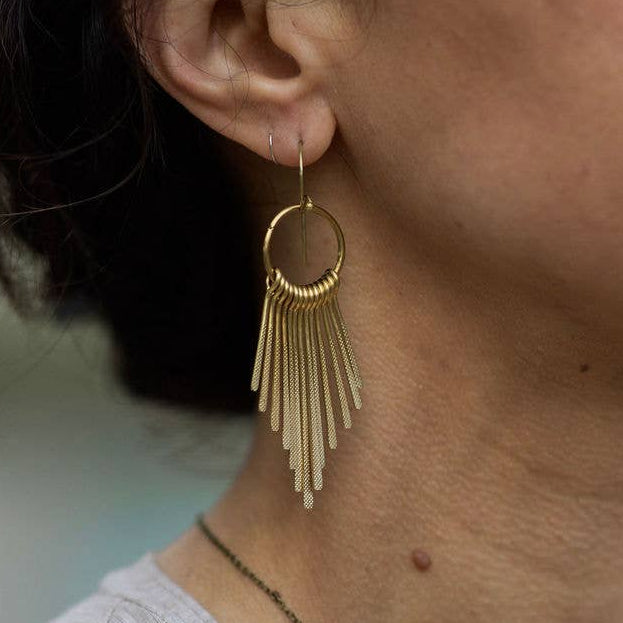 Brass fringe earrings - r. h. ballard shop & gallery