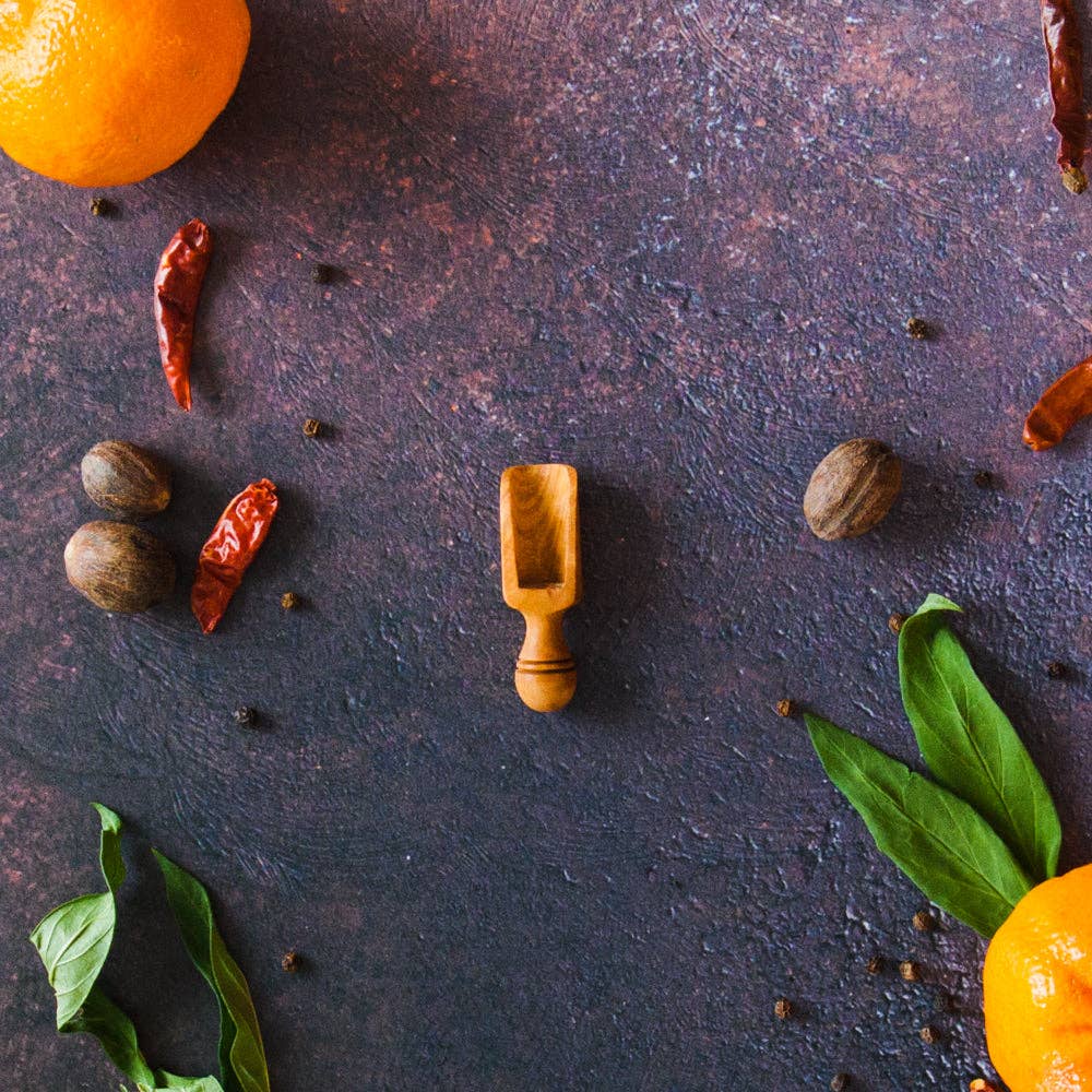 Olive Wood Salt Scoops: Small