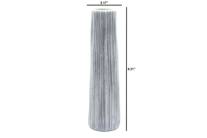 KOZA M Blue Stripe Porcelain Bud Vase