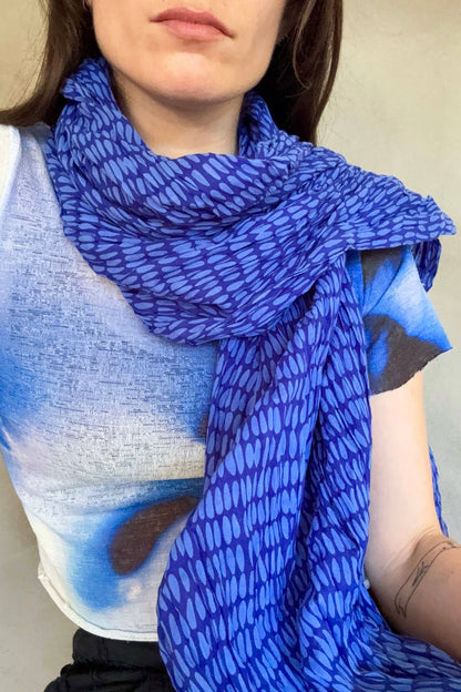 Blue Pod Cotton Scarf - r. h. ballard shop & gallery