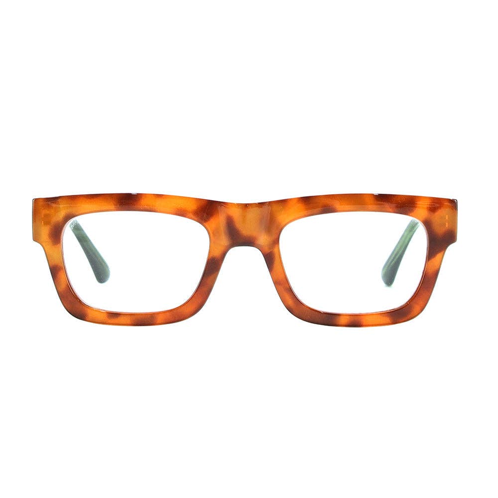 OLLIE | Amber Tortoise / Green | Blue Light Blocking: 2.50