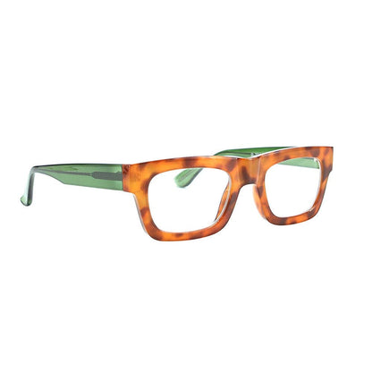OLLIE | Amber Tortoise / Green | Blue Light Blocking: 2.50
