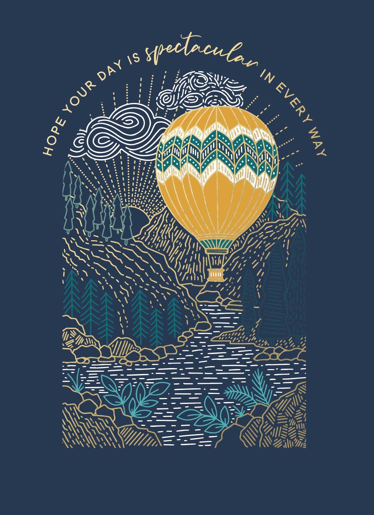 BIRTHDAY GREETING CARD FOIL UP UP AND AWAY! M&G: MUSEUMS & GALLERIES - r. h. ballard shop & gallery