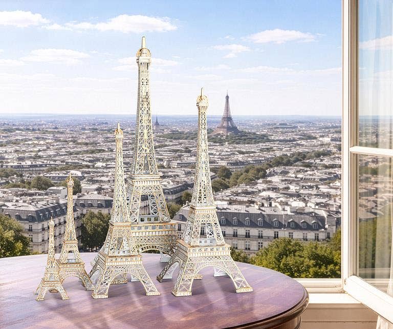 Eiffel Tower-White and Gold: Extra Large