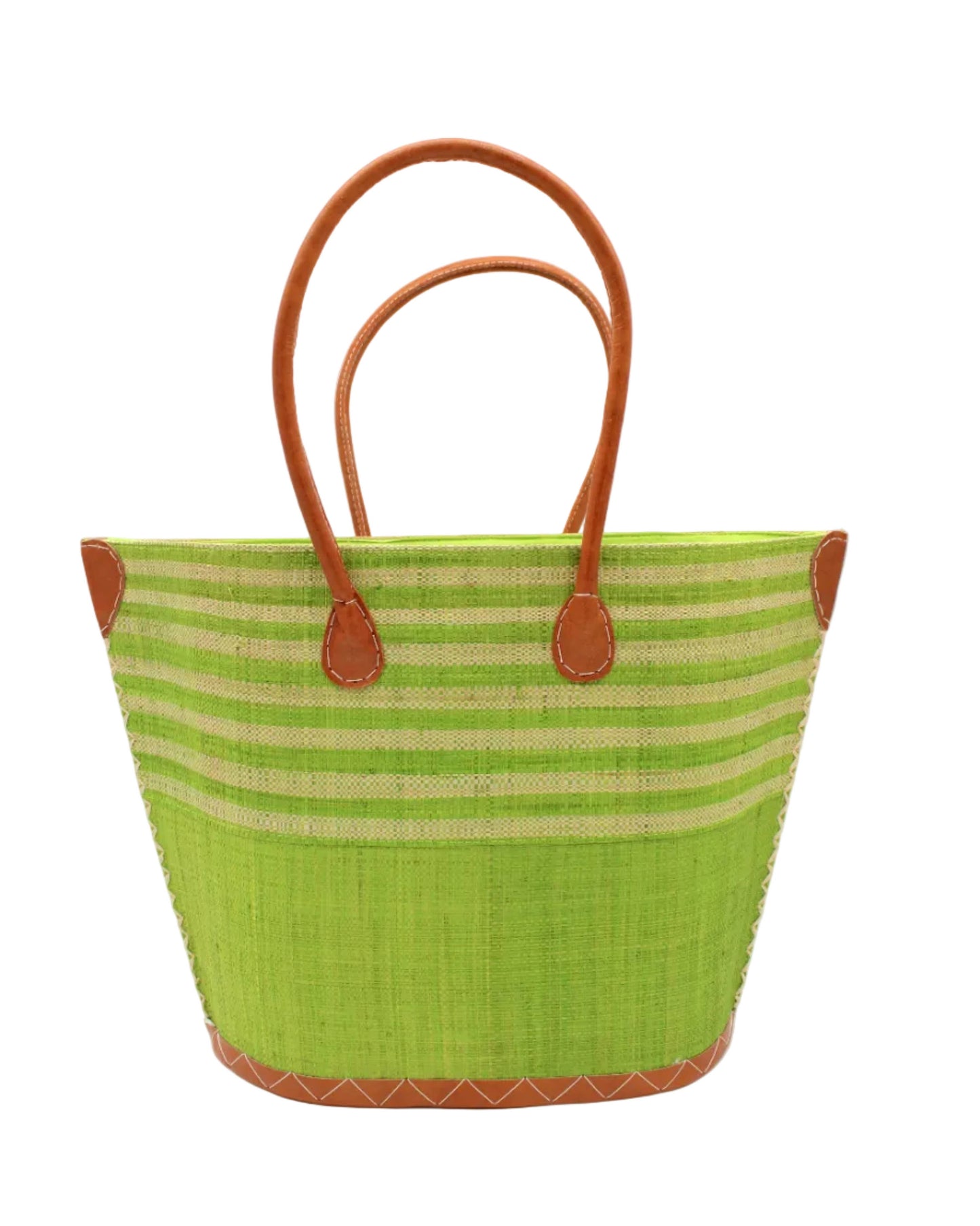 Santa Cruz Two Tone Wide Stripe Raffia Straw Tote Bag: Small: Fuchsia Two Tone - r. h. ballard shop & gallery