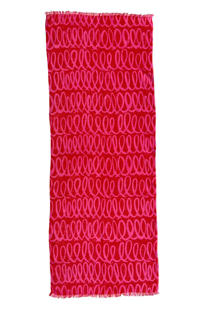 Verse Red/Pink Linen Scarf - r. h. ballard shop & gallery