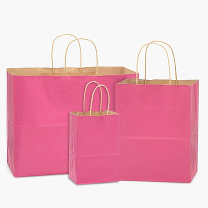 Recycled Kraft Color Paper Retail Shopping Bags: Black / 100 Pack / Rose 5.5x3.25x8.375" - r. h. ballard shop & gallery