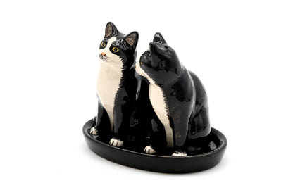 SALT AND PEPPER SHAKER Tuxedo cat