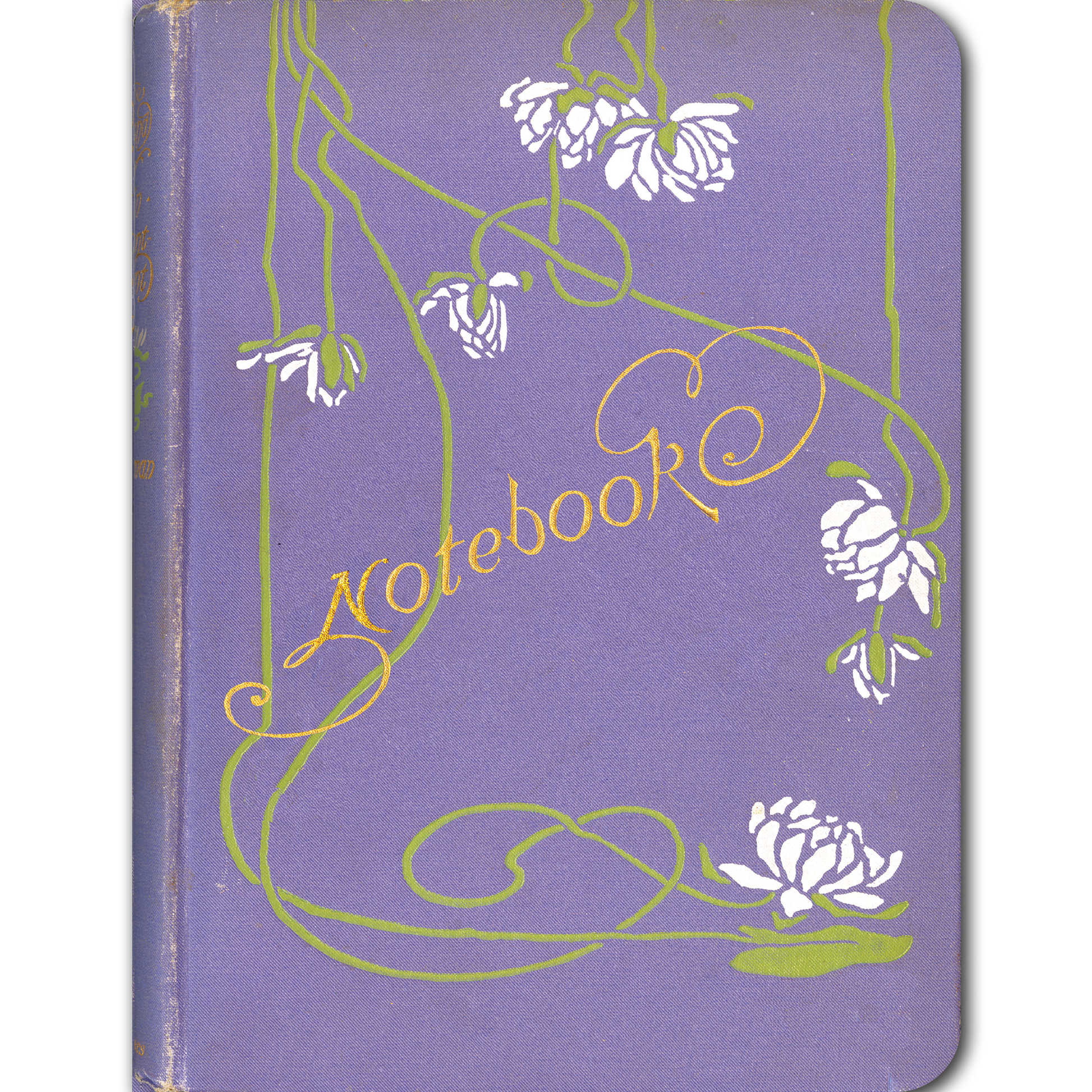White Blossoms on Lavender - Vintage Book Cover Notebook - r. h. ballard shop & gallery