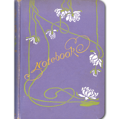 White Blossoms on Lavender - Vintage Book Cover Notebook - r. h. ballard shop & gallery