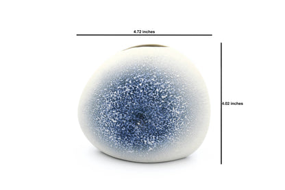 DIVA ROUND S-BLUE Handcrafted Porcelain Bud Vase