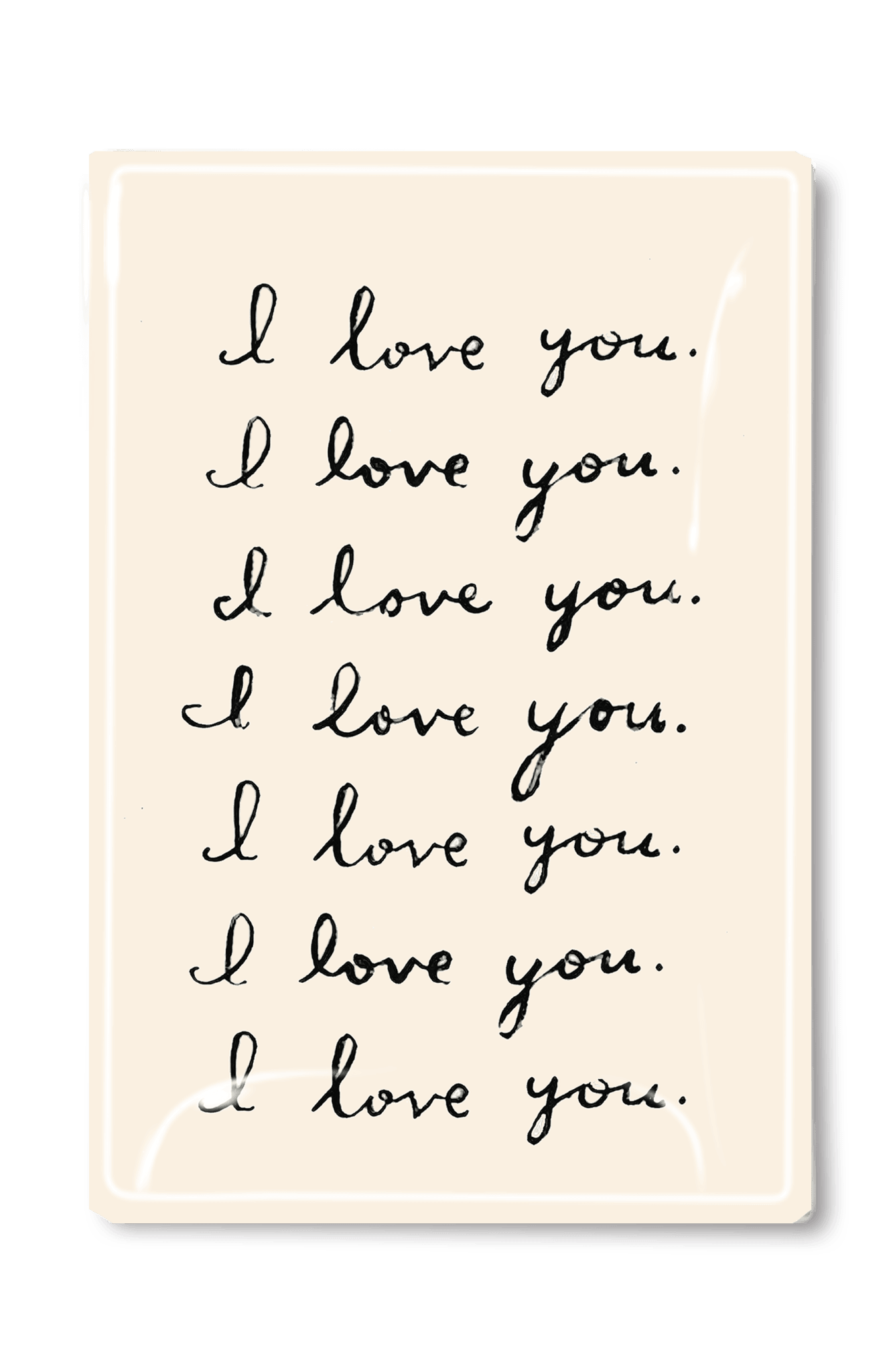 I Love You. I Love You. Decoupage Glass Tray: (2) 3.5"X 5.5" - r. h. ballard shop & gallery