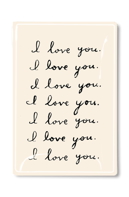 I Love You. I Love You. Decoupage Glass Tray: (2) 3.5"X 5.5" - r. h. ballard shop & gallery