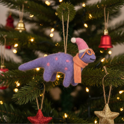 Handmade Felt Demi the Dinosaur Hanging Decoration - r. h. ballard shop & gallery