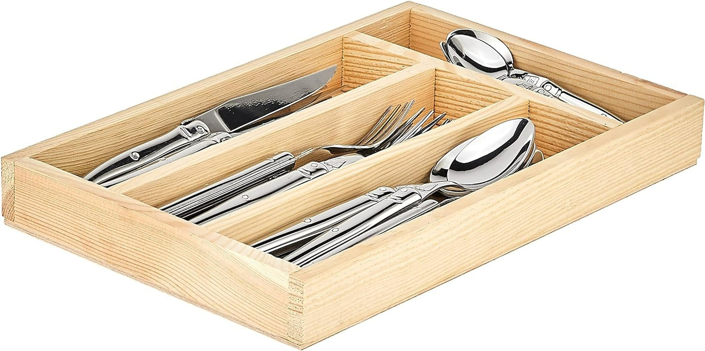 Jean Dubost 24 Pc Stainless Steel Everyday Flatware Set in Tray