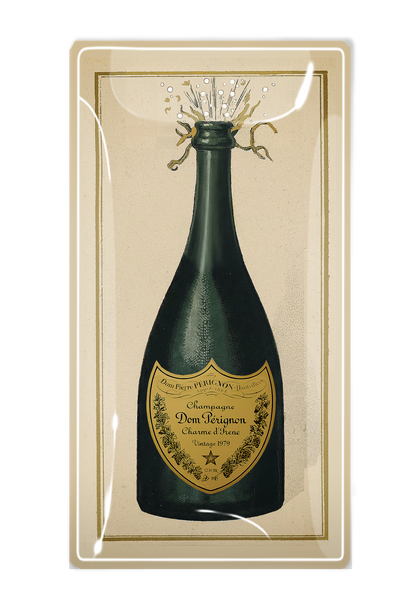 Dom Pérignon Brut Champagne Glass Decoupage Tray: 4"x 9" - r. h. ballard shop & gallery