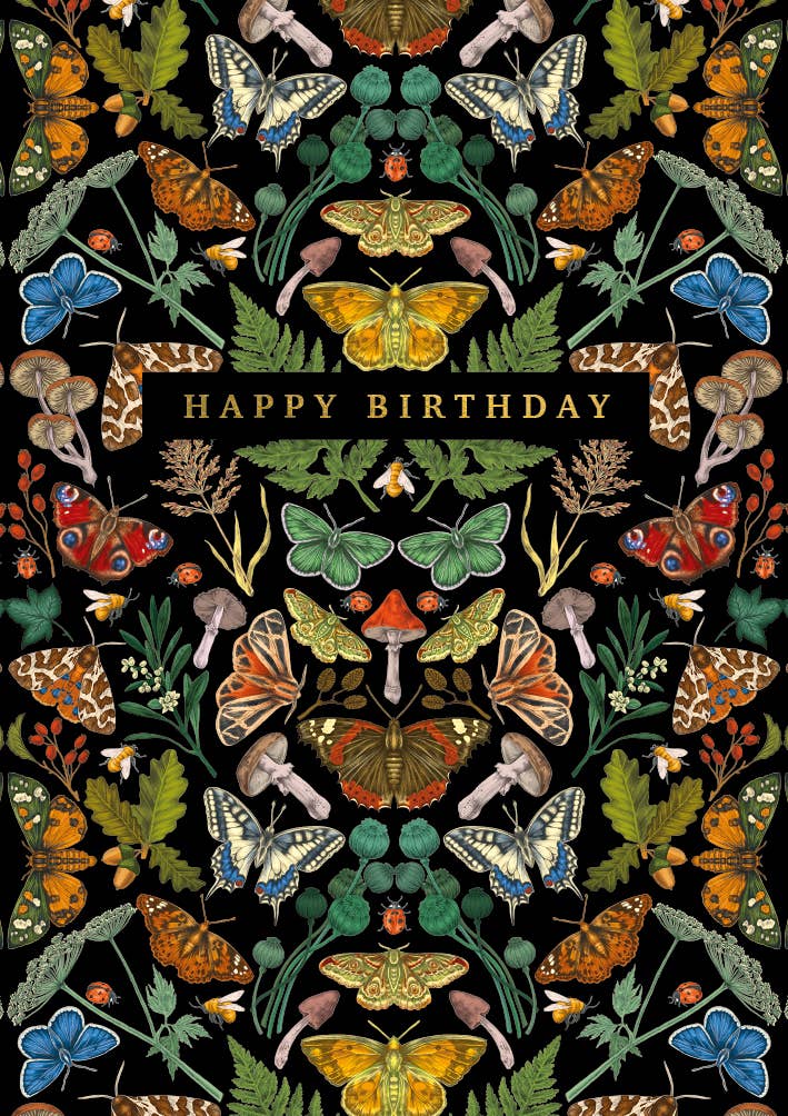 BIRTHDAY BUTTERFLIES GREETING CARD ART FILE