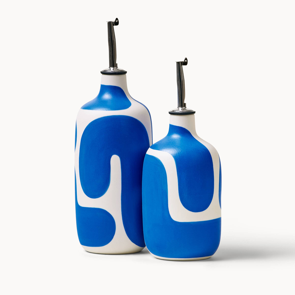 Oil / Vinegar Cruets - Cobalt Color Block: Tall - r. h. ballard shop & gallery