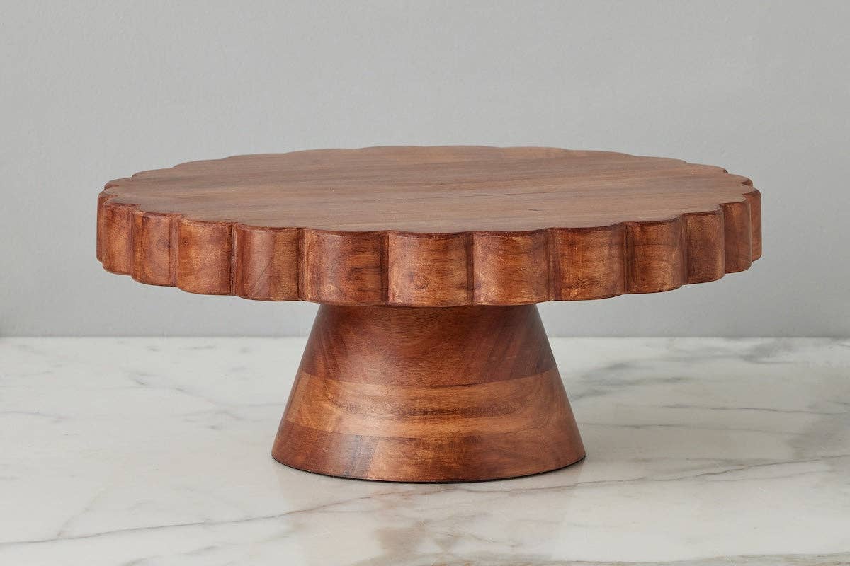 Natural Scalloped Cake Stand - r. h. ballard shop & gallery