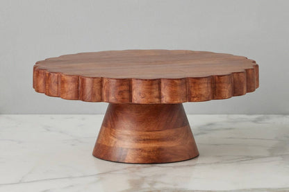 Natural Scalloped Cake Stand - r. h. ballard shop & gallery