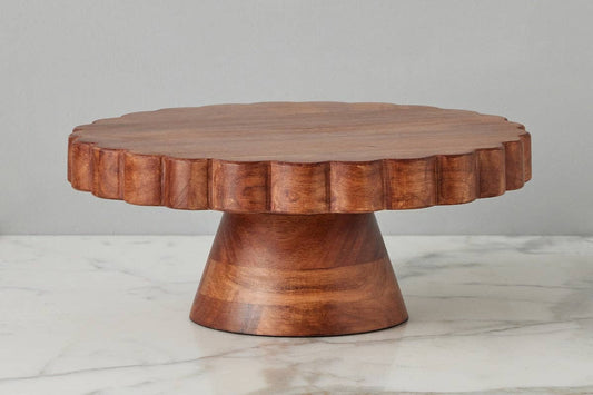 Natural Scalloped Cake Stand - r. h. ballard shop & gallery