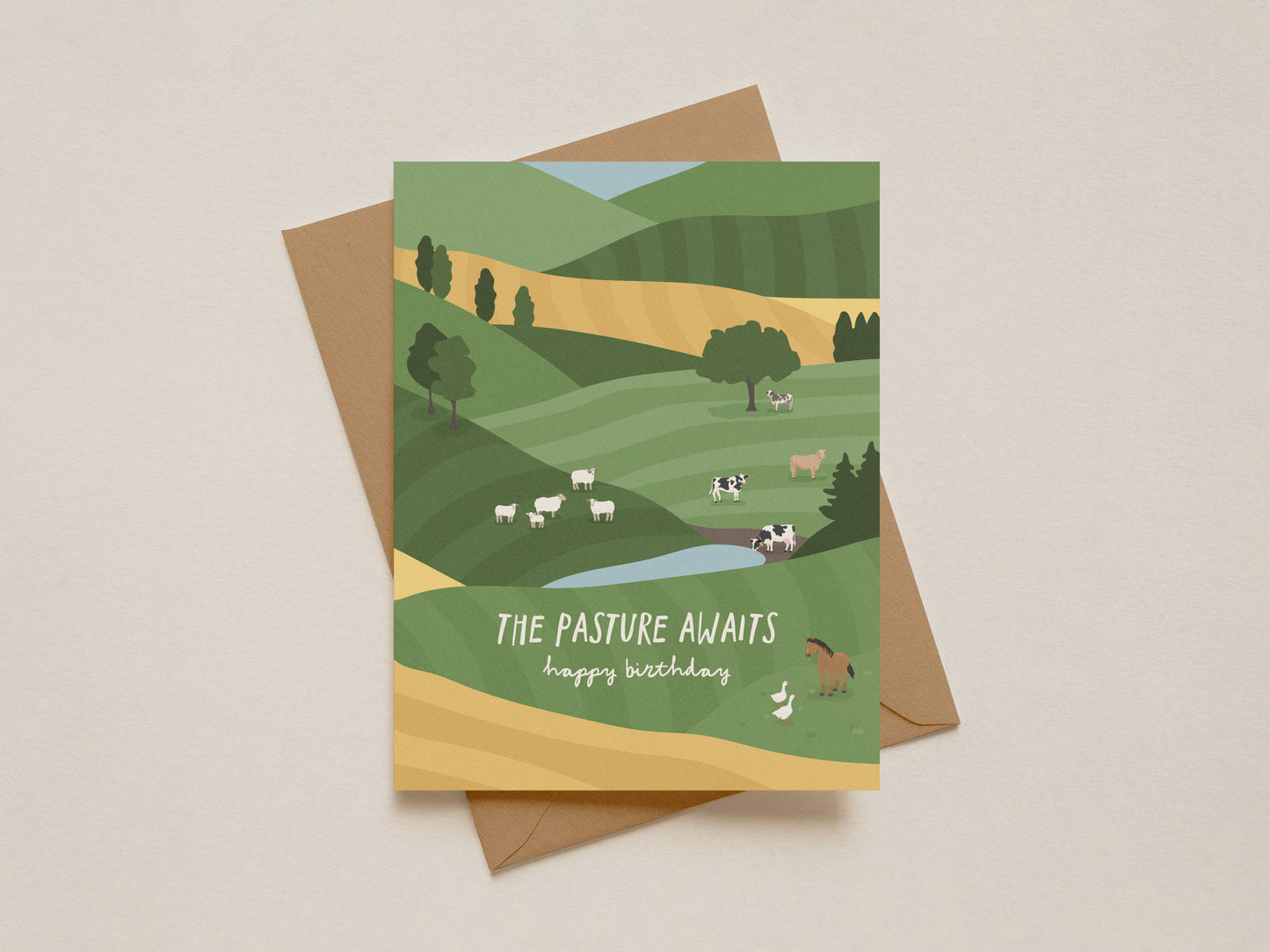 The Pasture Awaits - Funny Birthday Card - Deadpan Humor - r. h. ballard shop & gallery