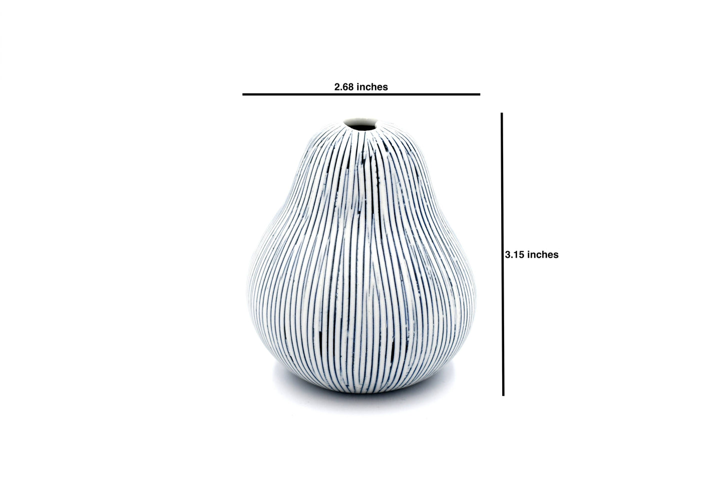 GUGU PEAR Blue and White Stripe Bud Vase