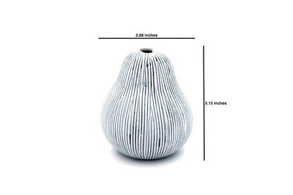 GUGU PEAR Blue and White Stripe Bud Vase