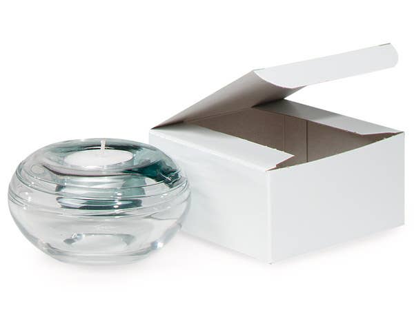 Recycled White Gift Boxes: White / 100 Pack / 6x6x4"