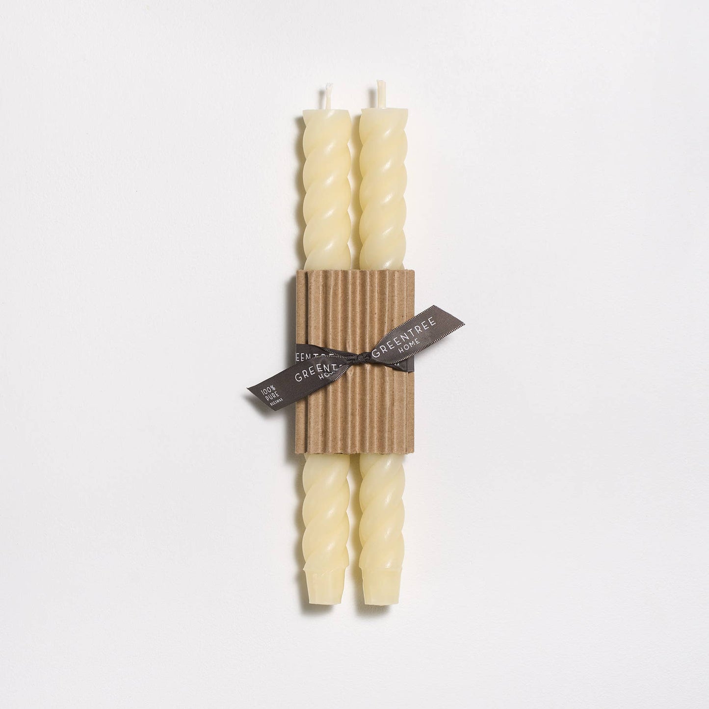 Cream Beeswax Rope Taper, 10", Set of 2
