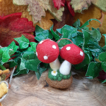 Handmade Felt Magical Toadstools Hanging Decoration - r. h. ballard shop & gallery